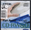 TDK CD-RW 5 Pack, 4-10x, 700 mb slim